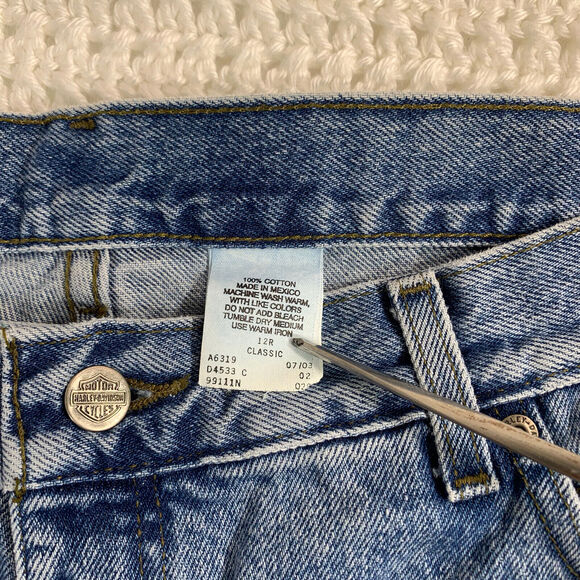 Harley Davidson 100% Cotton Size 12R 12 R Classic Women's Blue Jeans EUC - Picture 8 of 12